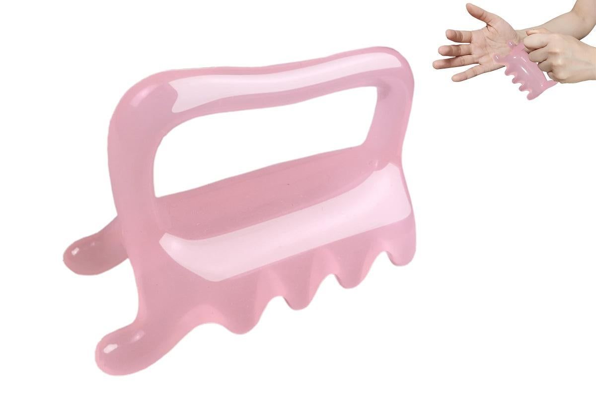 Back Massager Handheld Acupressure Gua Sha Tool for Full Body Muscle Relief -Pink