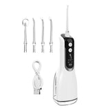Cordless Water Flosser Teeth Cleaner 300ML Dental Flosser with 4 Jet Tips -Black