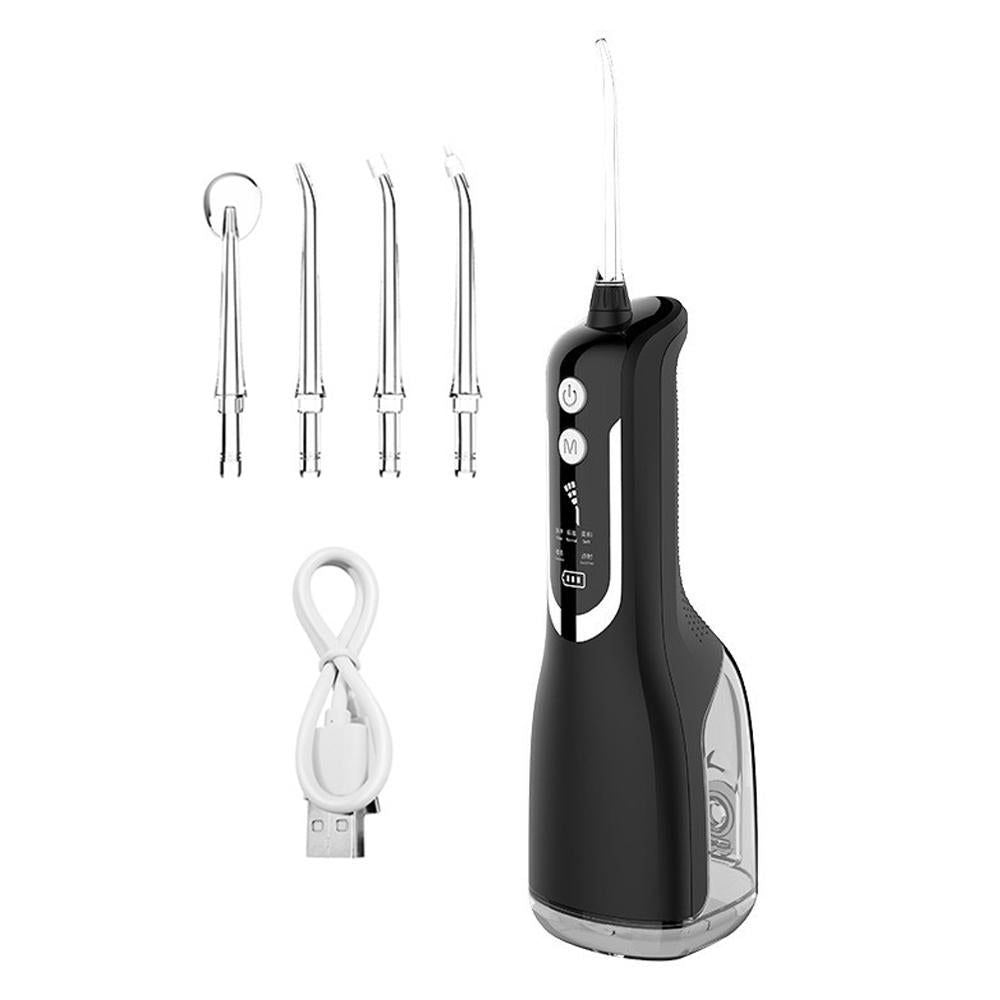 Cordless Water Flosser Teeth Cleaner 300ML Dental Flosser with 4 Jet Tips -Green