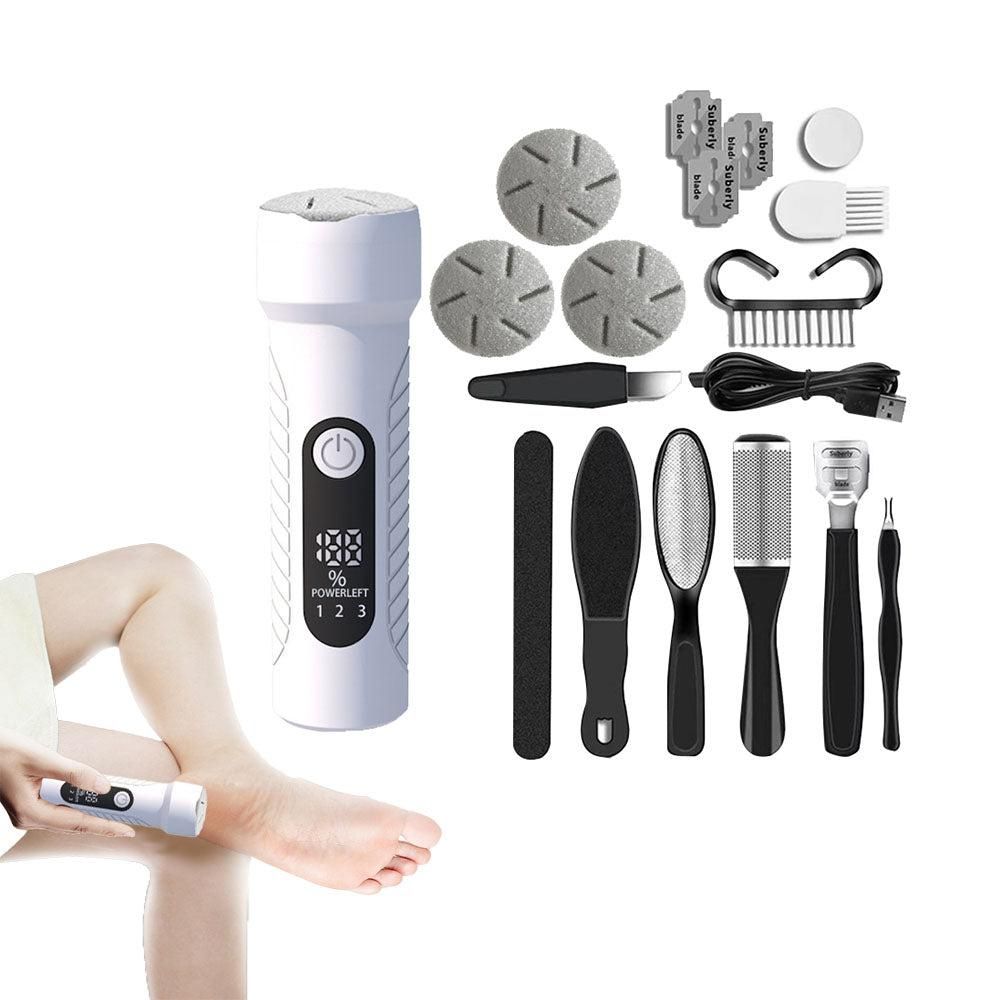Electric Callus Remover for Feet Water-resistant 2 Speeds Pedicure Kit -Black and 12pcs kit