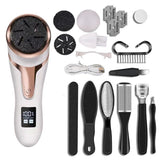 Electric Callus Remover for Feet Water-resistant 2 Speeds Pedicure Kit -White and 12pcs kit