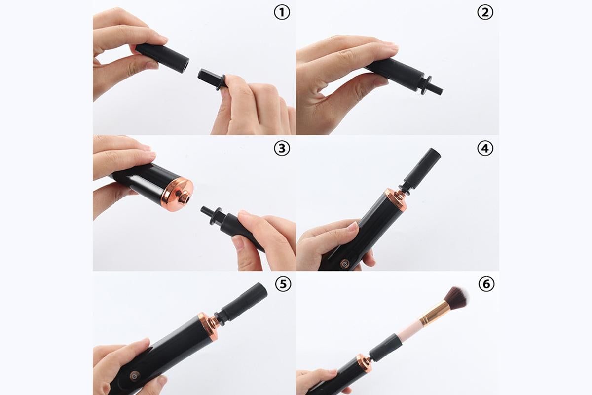 Electric Makeup Brush Cleaner Dryer Electric Cosmetic Make Up Brushes Set Cleaning Tool-Black