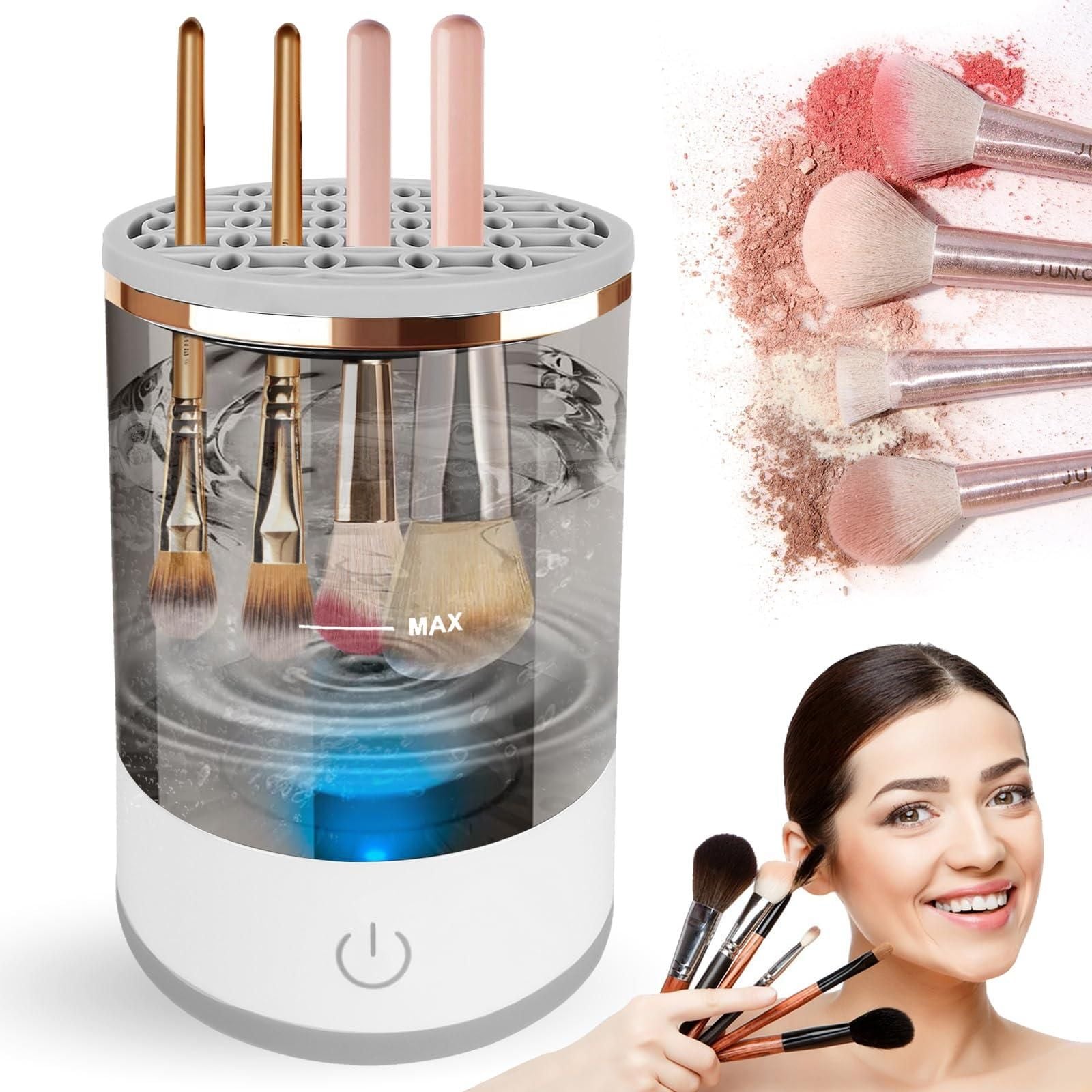 Electric Makeup Brush Cleaner Dryer Electric Cosmetic Make Up Brushes Set Cleaning Tool-Black