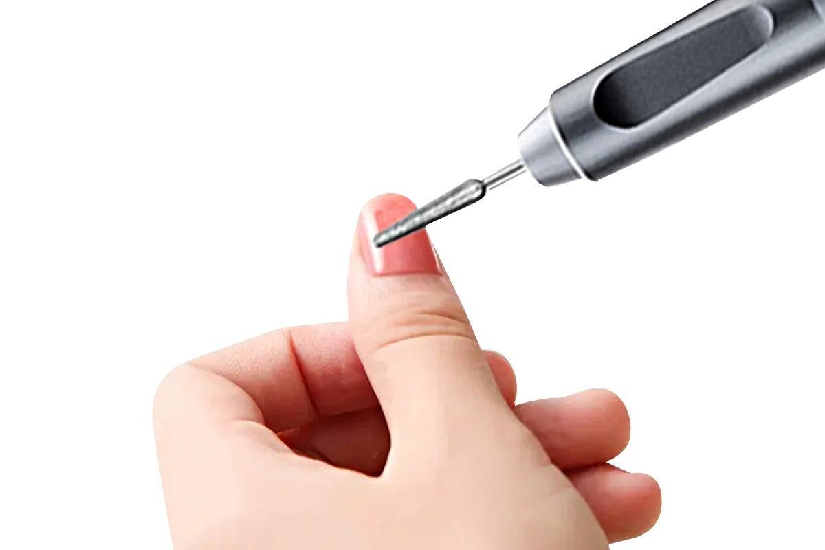 Electric Manicure Tools Kit File Machine Cordless Nail Drill Trimmer Nail Grind Trim Polish-Gray
