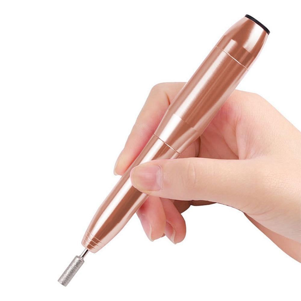 Electric Nail Drill Kit Cordless Nail Drill Portable USB Rechargeable Manicure Pedicure Tools for Acrylic Gel Nails -Gold