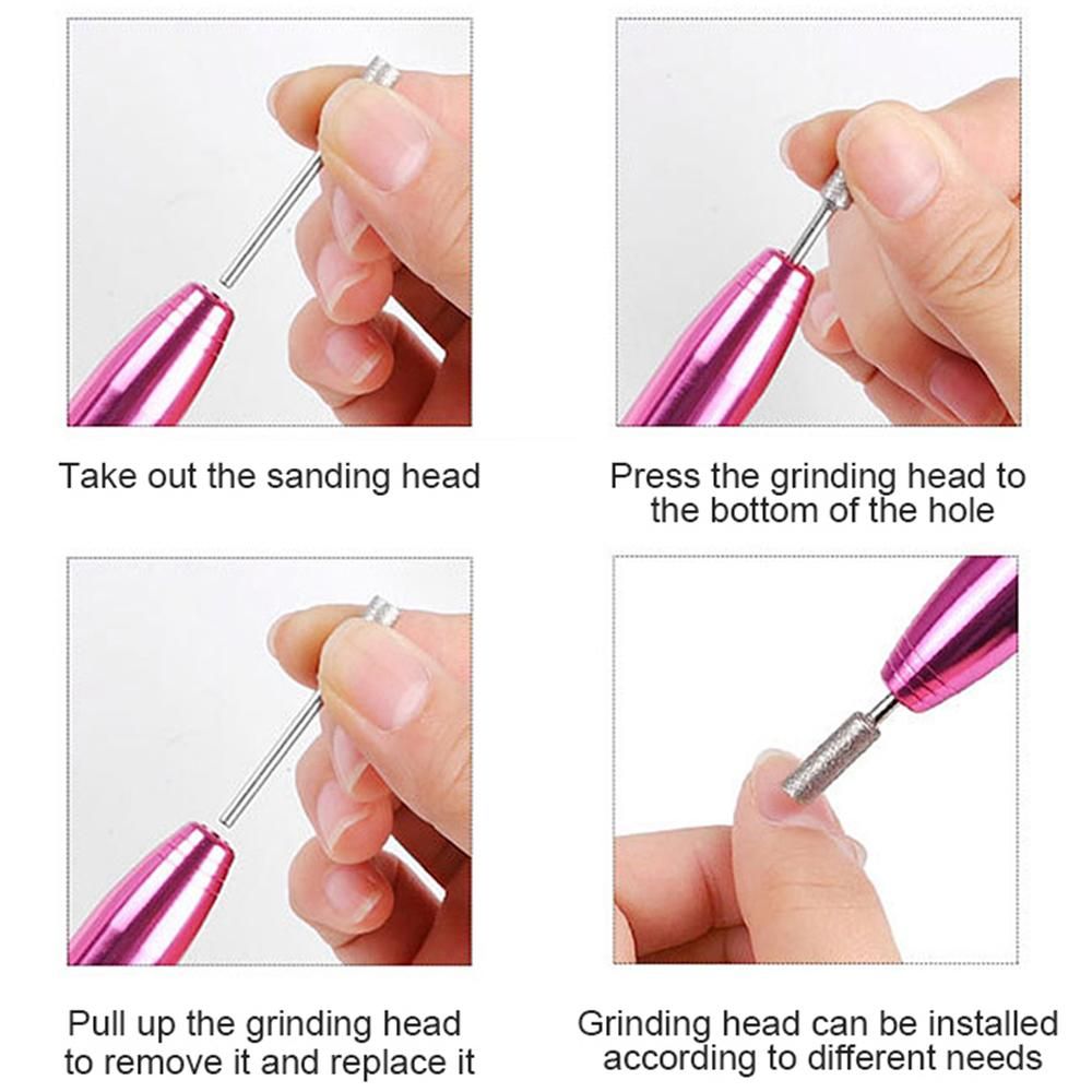 Electric Nail Drill Kit Cordless Nail Drill Portable USB Rechargeable Manicure Pedicure Tools for Acrylic Gel Nails -Gold