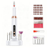 Electric Nail Drill Kit Cordless Nail Drill Portable USB Rechargeable Manicure Pedicure Tools for Acrylic Gel Nails -Gold