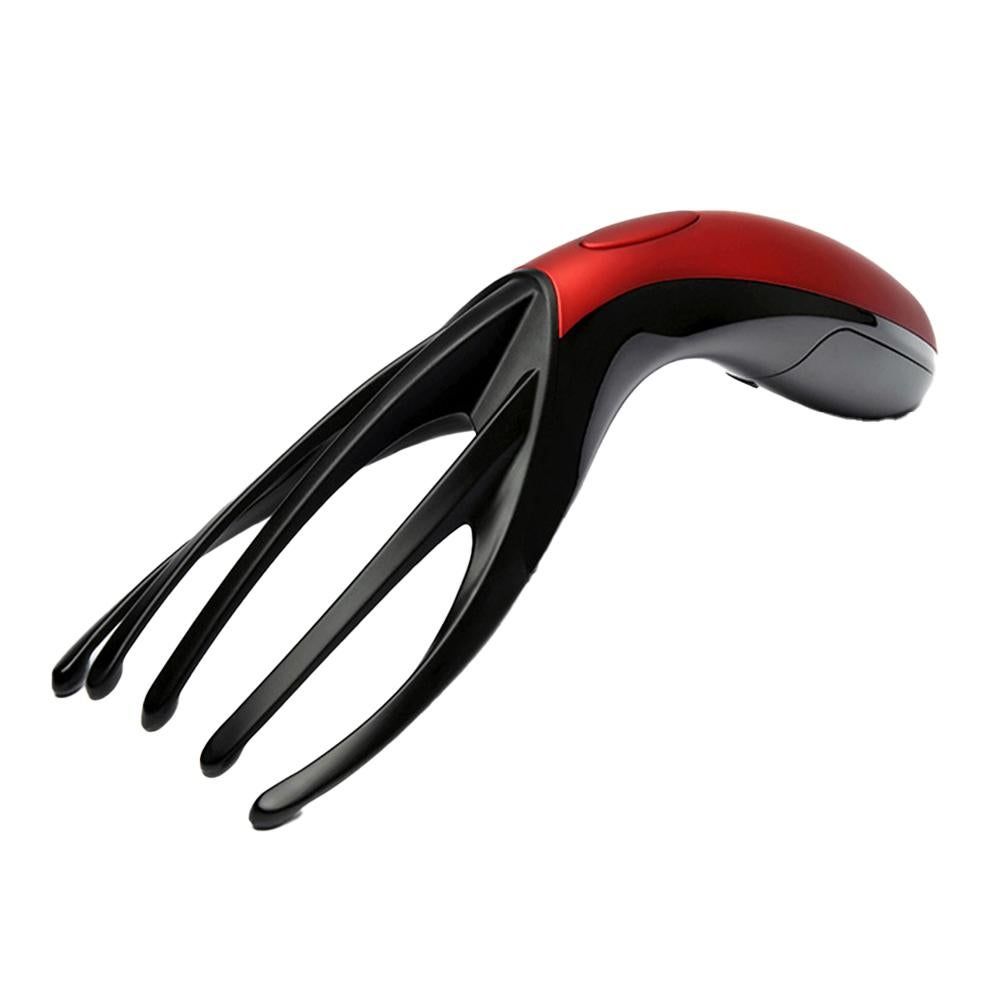 Finger Gripper Claw Massager Electric Head Massager Octopus Scalp Stress Relax -Red