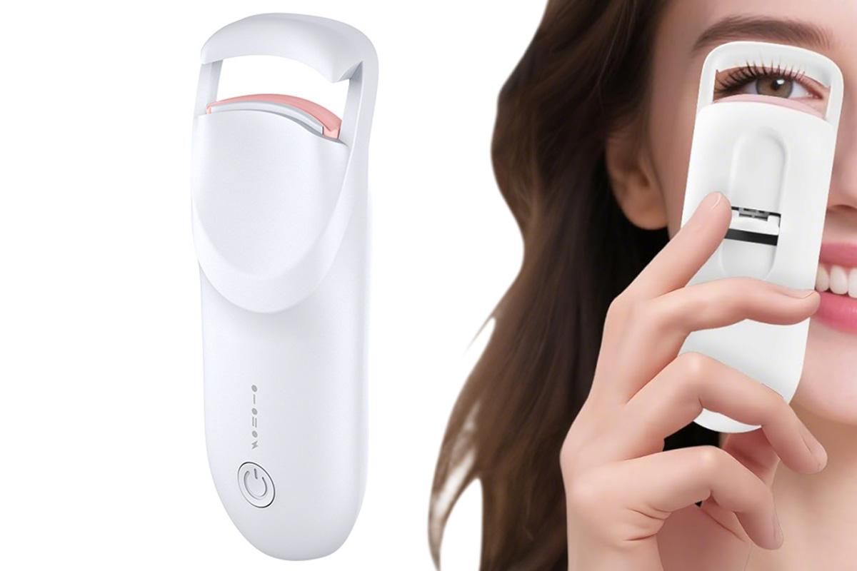 Heated Eyelash Curler Portable Electric Lash Curler Natural Curls-White
