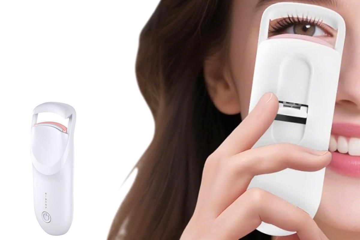 Heated Eyelash Curler Portable Electric Lash Curler Natural Curls-White