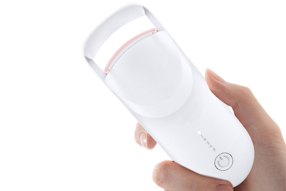 Heated Eyelash Curler Portable Electric Lash Curler Natural Curls-White