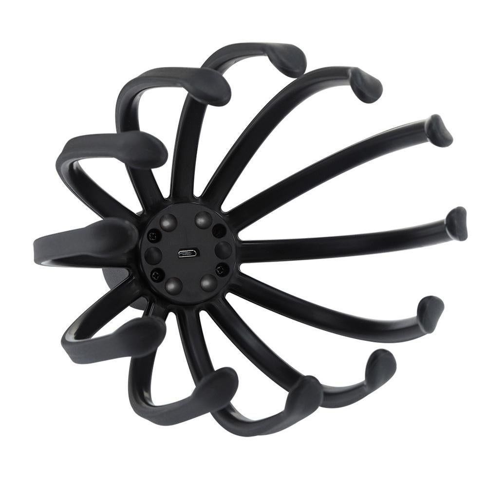 Head Scalp Massager Electric Octopus Claw Scalp Massage Tool Portable Muscle Relaxation Equipment -Black