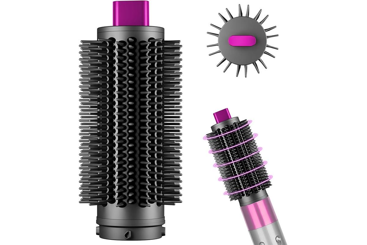 Large Round Volumizing Brush Attachment Compatible with Dyson Airwrap HS01/05/08-Rose