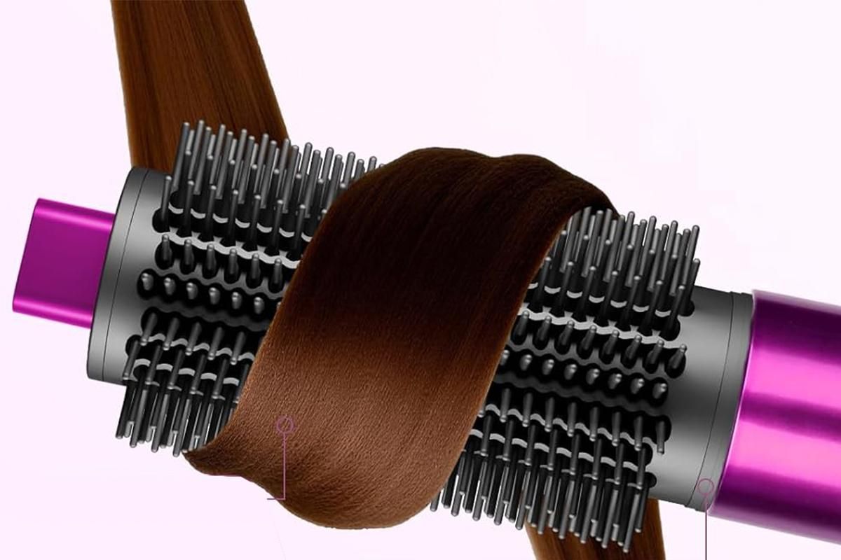 Large Round Volumizing Brush Attachment Compatible with Dyson Airwrap HS01/05/08-Rose