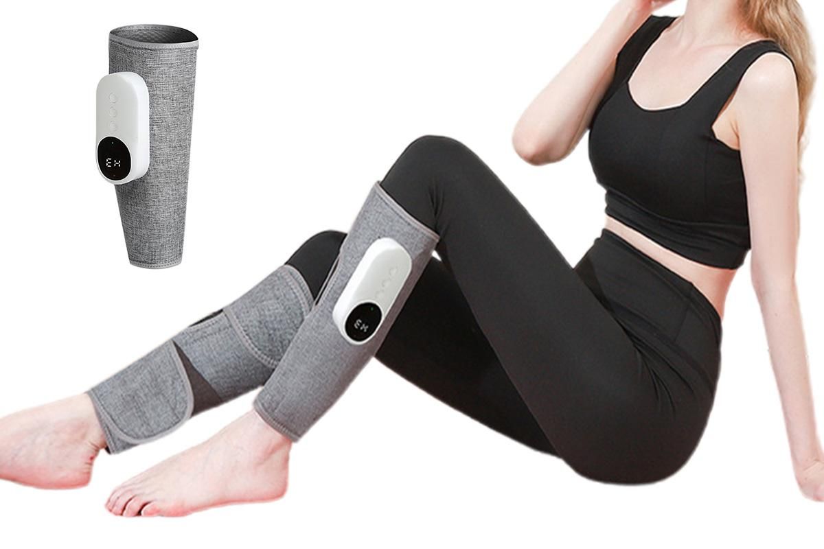 Leg Massager Muscles Relax Heated Air Compression Foot Massage for Calf Blood Circulation-Grey