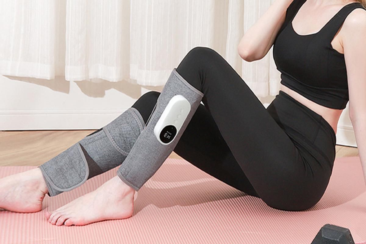 Leg Massager Muscles Relax Heated Air Compression Foot Massage for Calf Blood Circulation-Grey