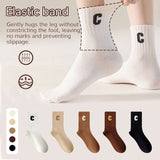 Socks - 5 Pairs of Women's Socks - Women's Athletic Socks - Soft - Breathable - Casual Socks - Fashionable Instagram-Style - All-Season - One-Size-Fits-All Women's Socks - Simple Letter Print - Women's Ankle Socks