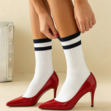 Mid-Calf Socks - 10-Pair Pack - Women's Socks - Men's Socks - Striped Socks - Solid Color Socks - Sports Socks