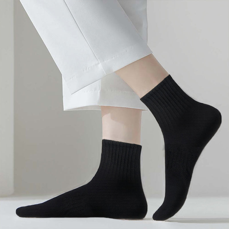 Mid-Calf Socks - 5-Pair Pack - Women's Socks - Men's Socks - Striped Socks - Solid Color Socks - Sports Socks