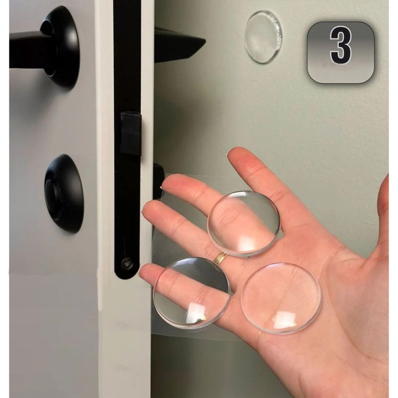 Silicone anti-collision bumpers for door handles and refrigerators.