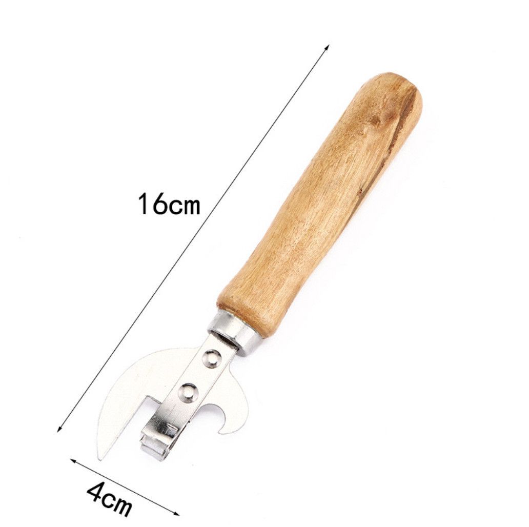 Stainless Steel Multifunctional Wine Opener with Wood Handle and Can Opener