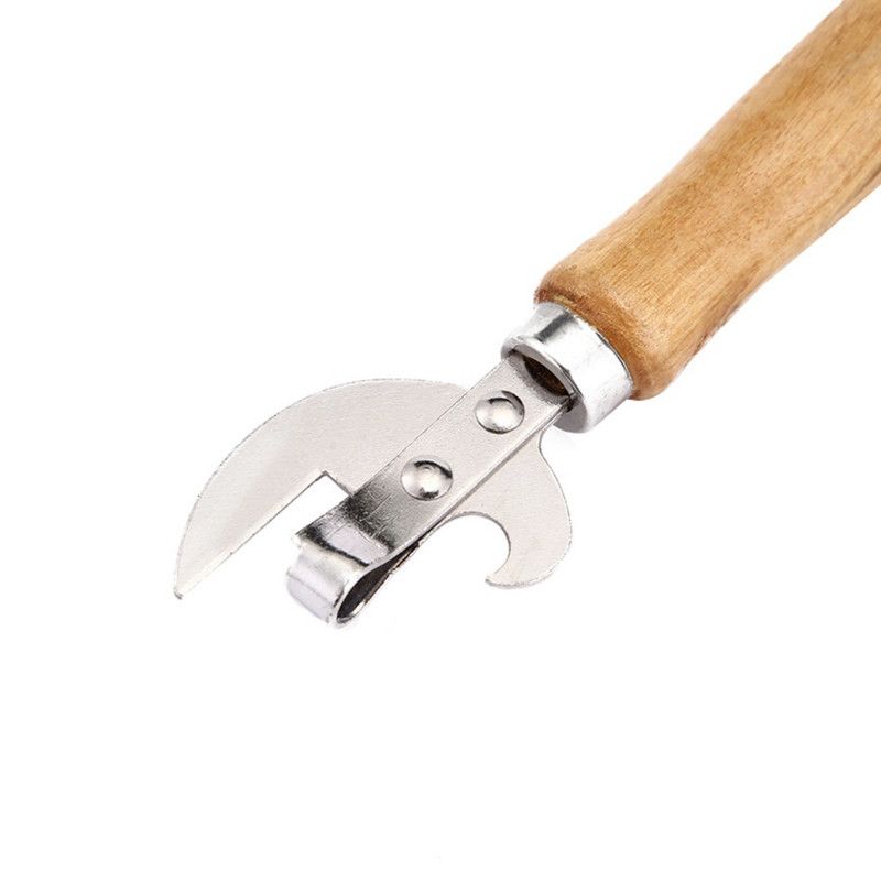 Stainless Steel Multifunctional Wine Opener with Wood Handle and Can Opener