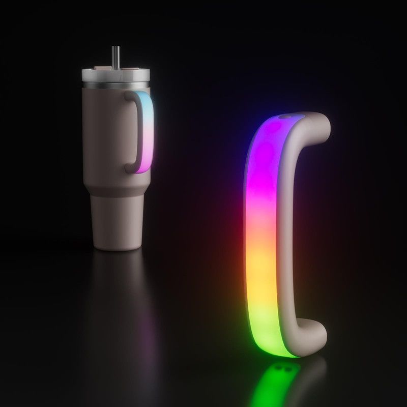 Glowing Water Cup with Colorful Handles â€“ Creative Light Up Tumbler (Multicolor)