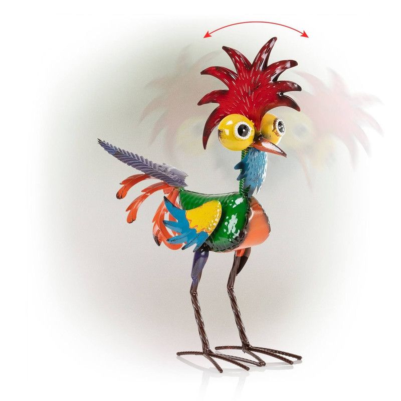 hanksgiving Rooster Garden Statue â€“ Rustic Outdoor Yard Decor