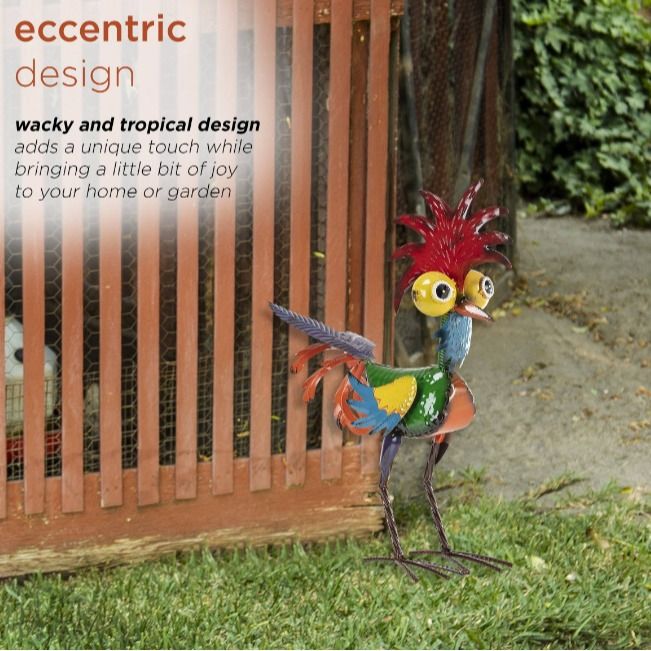 hanksgiving Rooster Garden Statue â€“ Rustic Outdoor Yard Decor