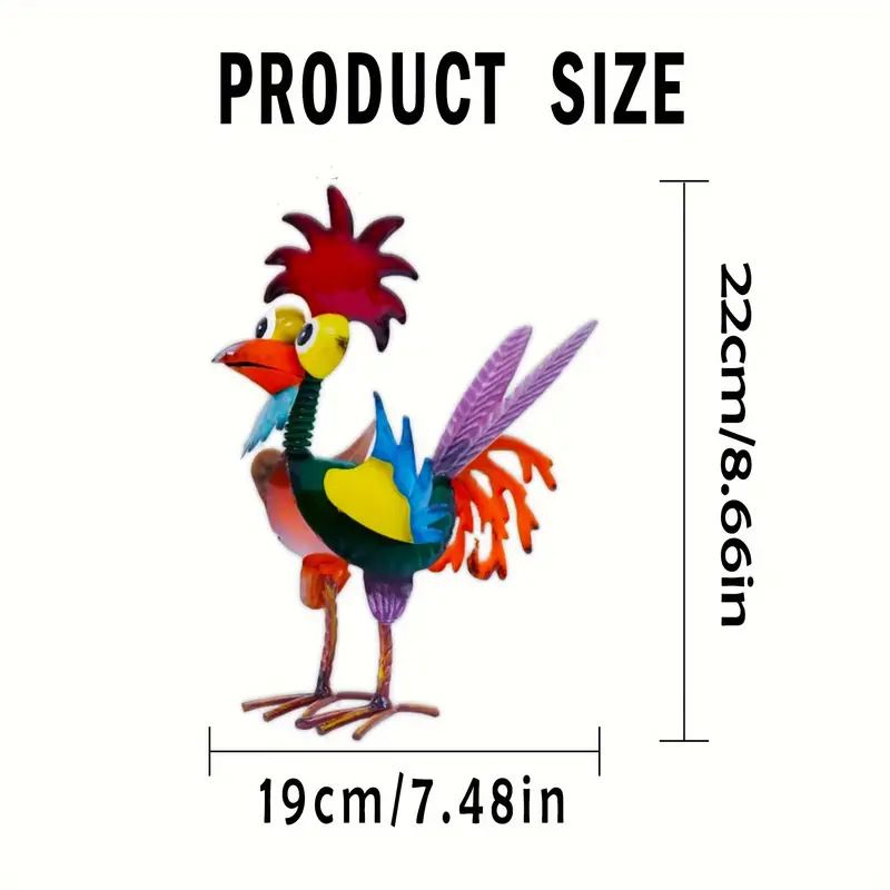hanksgiving Rooster Garden Statue â€“ Rustic Outdoor Yard Decor