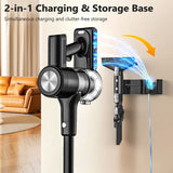 Cordless Vacuum Cleaner, 55Kpa/55Mins Vacuum Cleaners for Home. Self-Standing Stick Vacuum with Rechargeable Dock，LED Display & Anti-Tangle，Lightweight Rechargeable Vacuum for Carpet，Floor