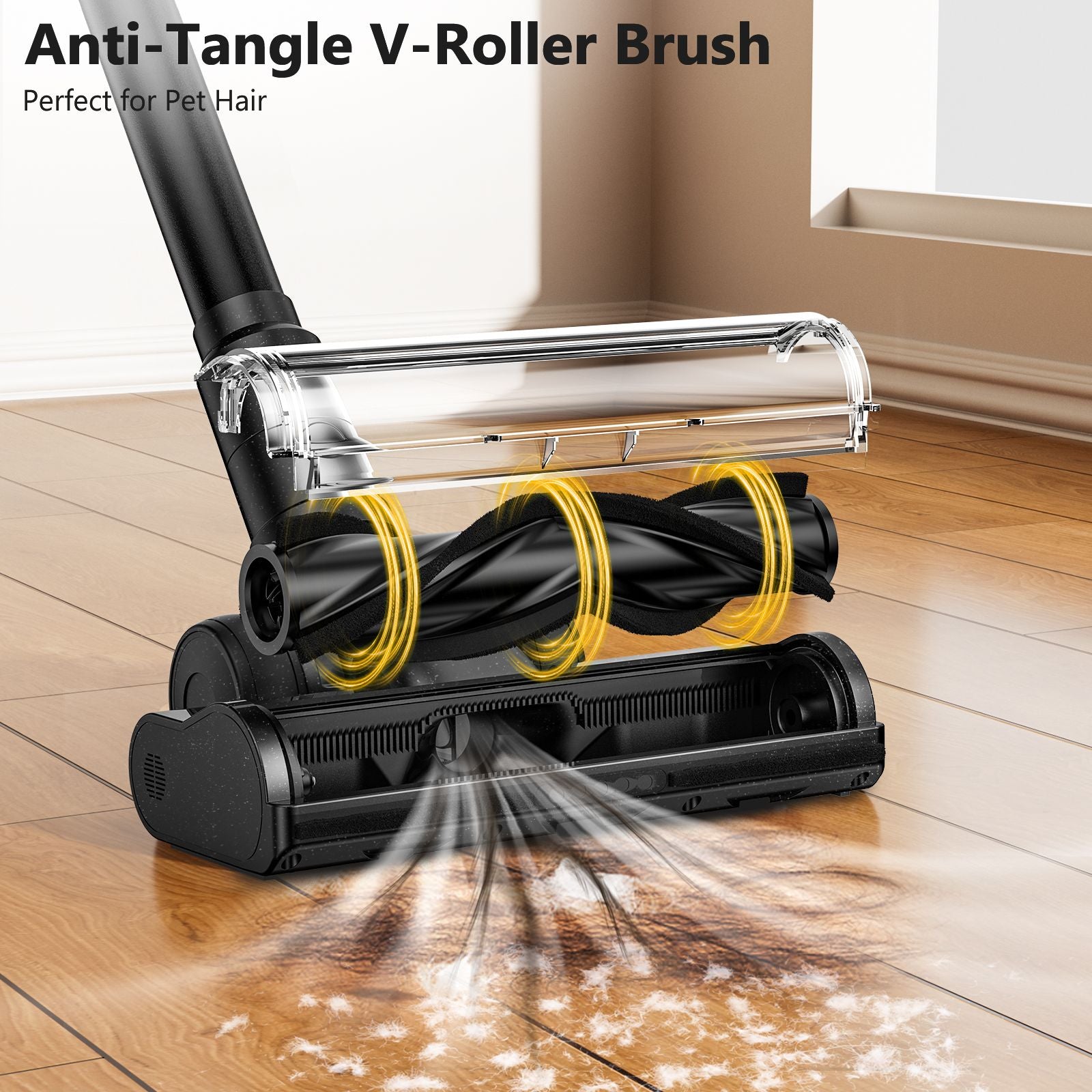 Cordless Vacuum Cleaner, 55Kpa/55Mins Vacuum Cleaners for Home. Self-Standing Stick Vacuum with Rechargeable Dock，LED Display & Anti-Tangle，Lightweight Rechargeable Vacuum for Carpet，Floor