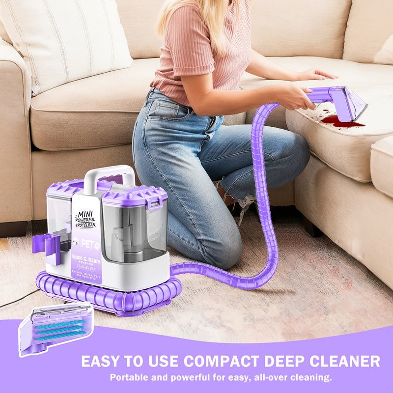 32Kpa Portable Carpet & Upholestery Cleaner Machine for Pets, Spot, Stain, Couch Cleaner Machine with Powerful Suction and and Self Cleaning, Car/Auto Detailer, Lightweight Compact Design。