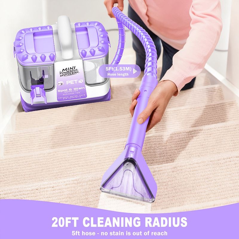 32Kpa Portable Carpet & Upholestery Cleaner Machine for Pets, Spot, Stain, Couch Cleaner Machine with Powerful Suction and and Self Cleaning, Car/Auto Detailer, Lightweight Compact Design。
