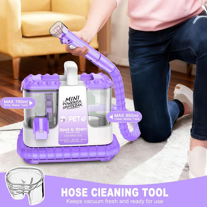 32Kpa Portable Carpet & Upholestery Cleaner Machine for Pets, Spot, Stain, Couch Cleaner Machine with Powerful Suction and and Self Cleaning, Car/Auto Detailer, Lightweight Compact Design。