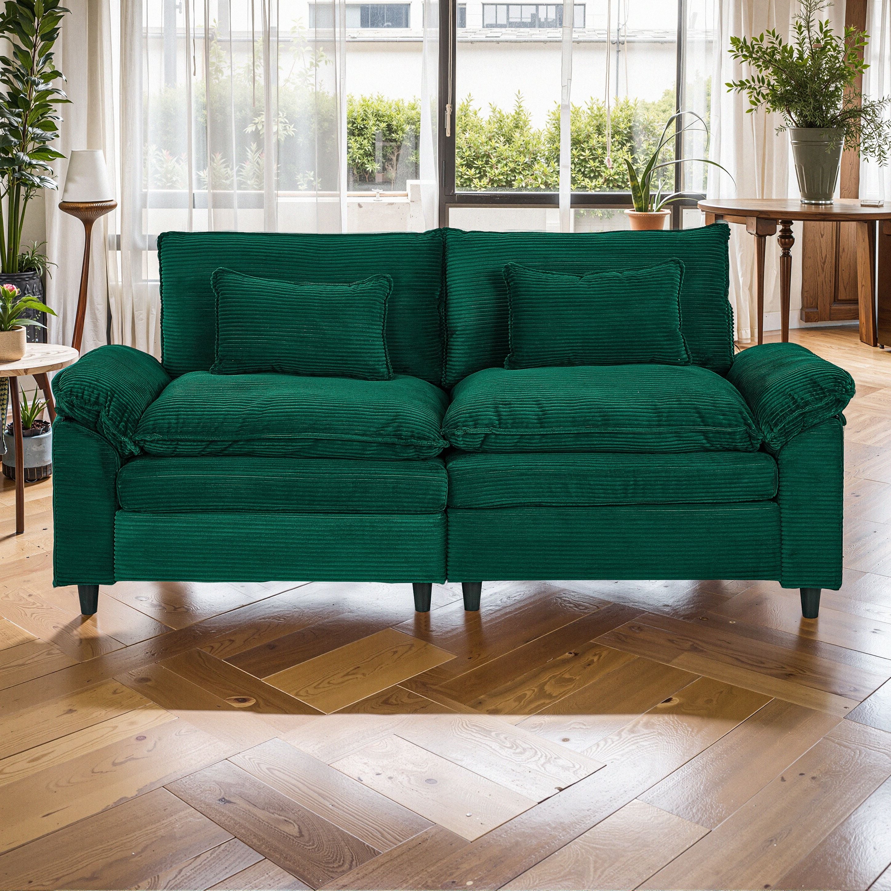 Minimalist-style two-seater sofa, unlocking cozy moments for two - White