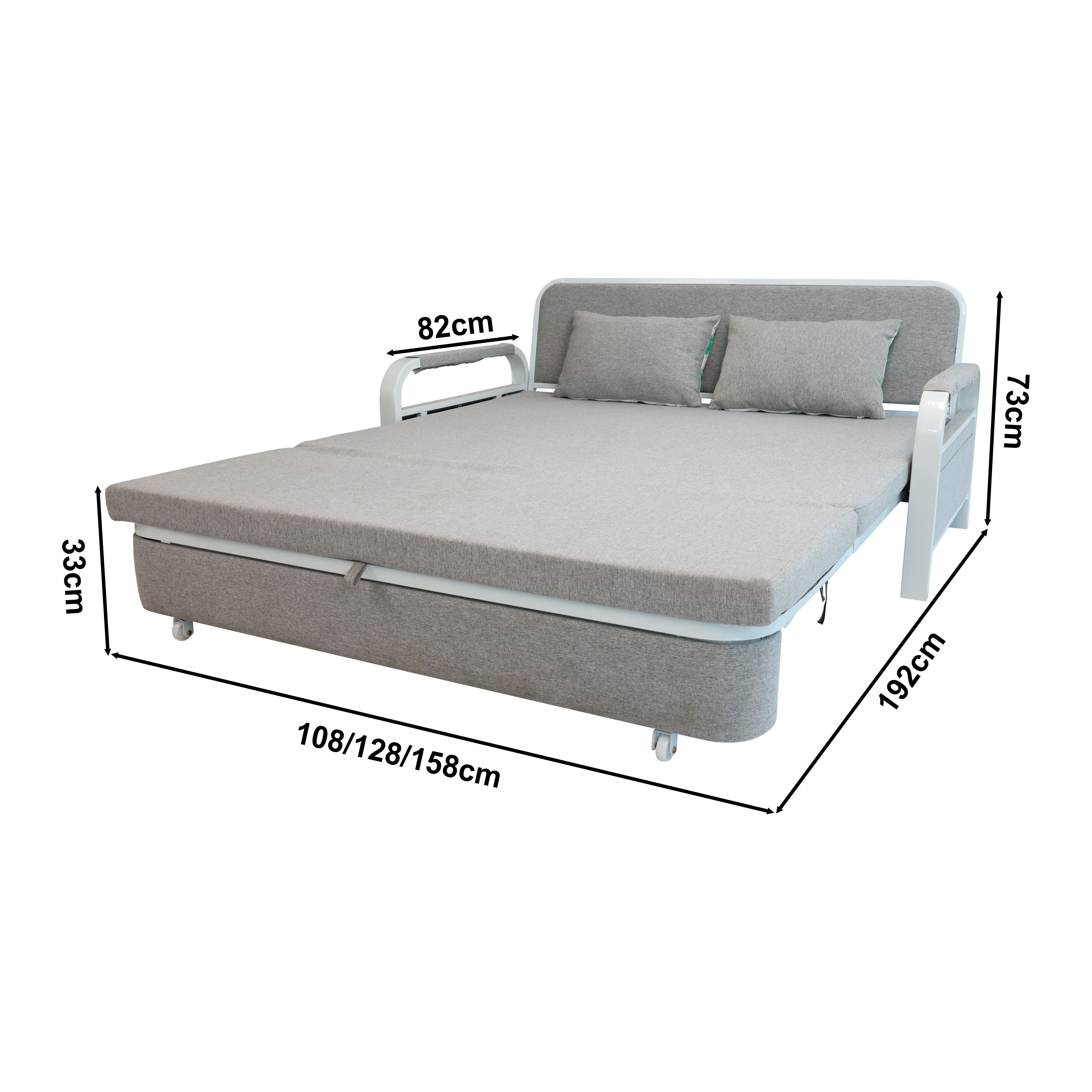 2 In 1 Sofa Bed Beneath Foldable Carbon Hidden Storage Sofa - 108cm