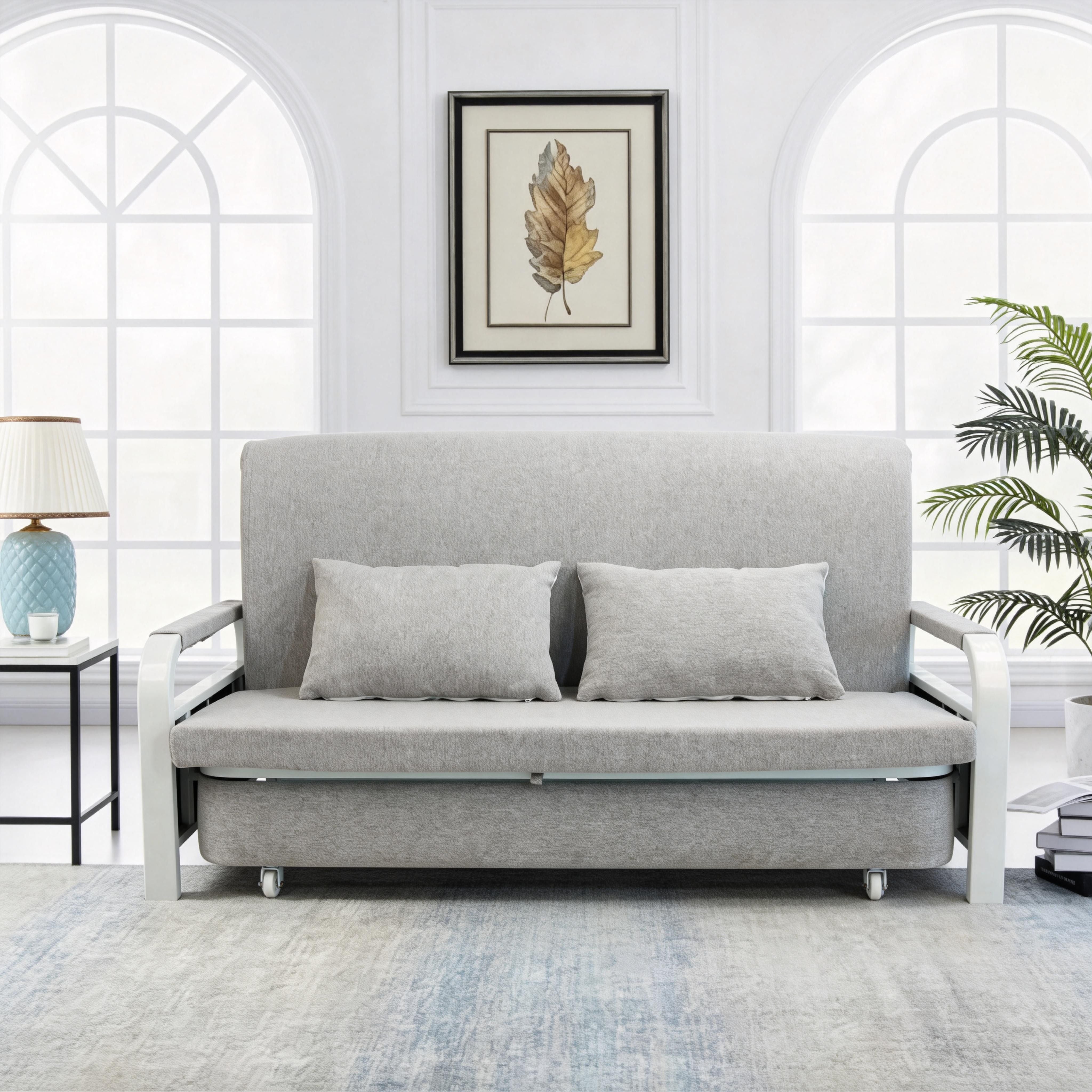 2 In 1 Sofa Bed Beneath Foldable Carbon Hidden Storage Sofa - 158cm