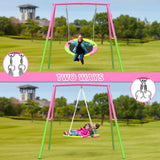 Flying Saucer Swing Set with Heavy Duty A-Frame Metal Swing Stand, Ful