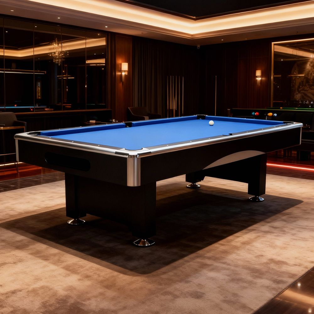 8Ft Billiard Table, Velvet Tablecloth with Accessories - Green