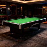 8Ft Billiard Table, Velvet Tablecloth with Accessories - Green