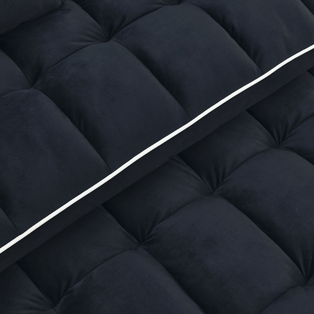 Fashionable Modern and Multi-functional Foldable Velvet Sofa Bed - Beige