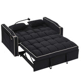 Fashionable Modern and Multi-functional Foldable Velvet Sofa Bed - Beige