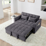Fashionable Modern and Multi-functional Foldable Velvet Sofa Bed - Dark grey