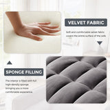Fashionable Modern and Multi-functional Foldable Velvet Sofa Bed - Dark grey