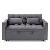 Fashionable Modern and Multi-functional Foldable Velvet Sofa Bed - Dark grey