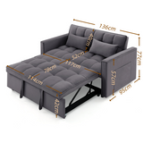 Fashionable Modern and Multi-functional Foldable Velvet Sofa Bed - Dark grey