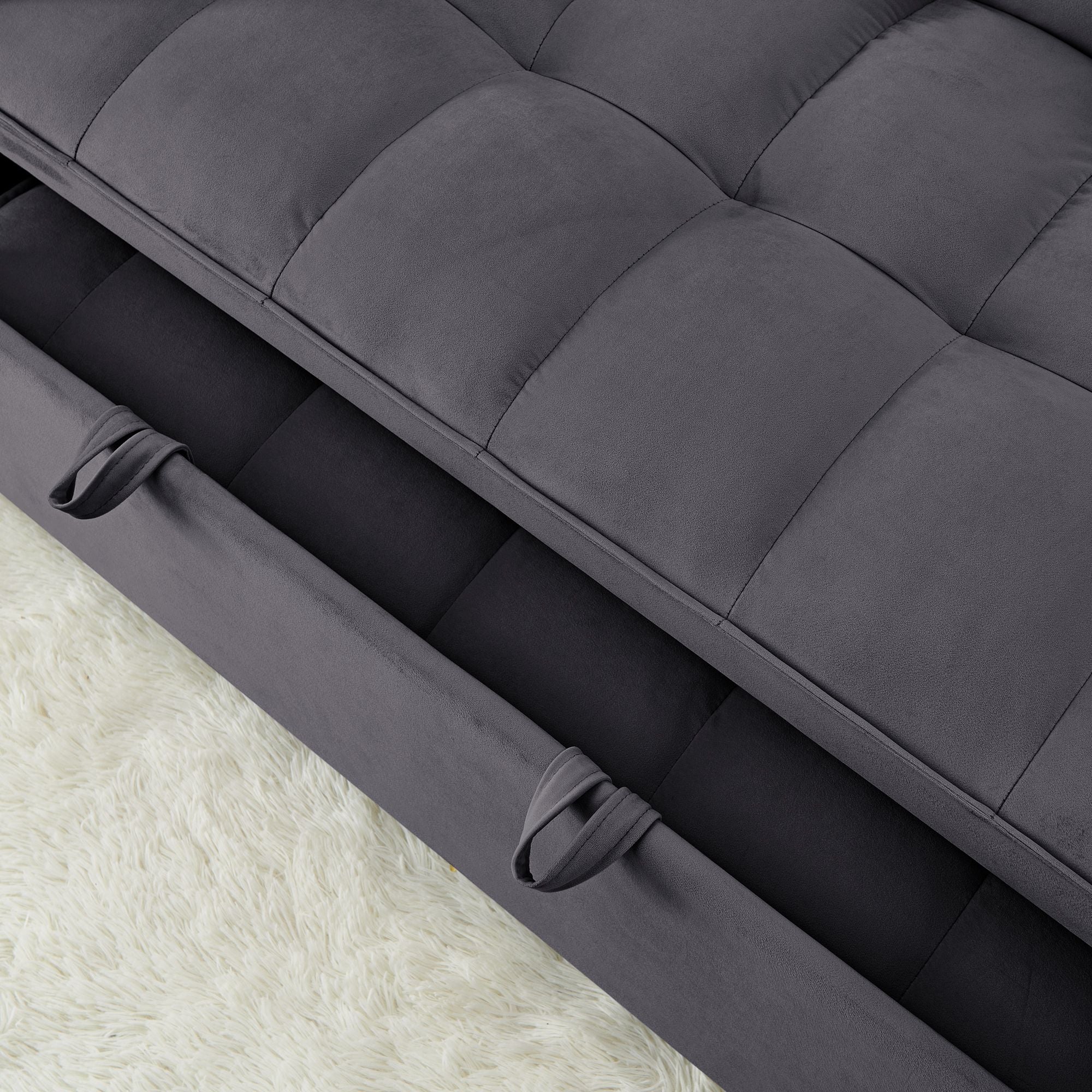 Fashionable Modern and Multi-functional Foldable Velvet Sofa Bed - Green