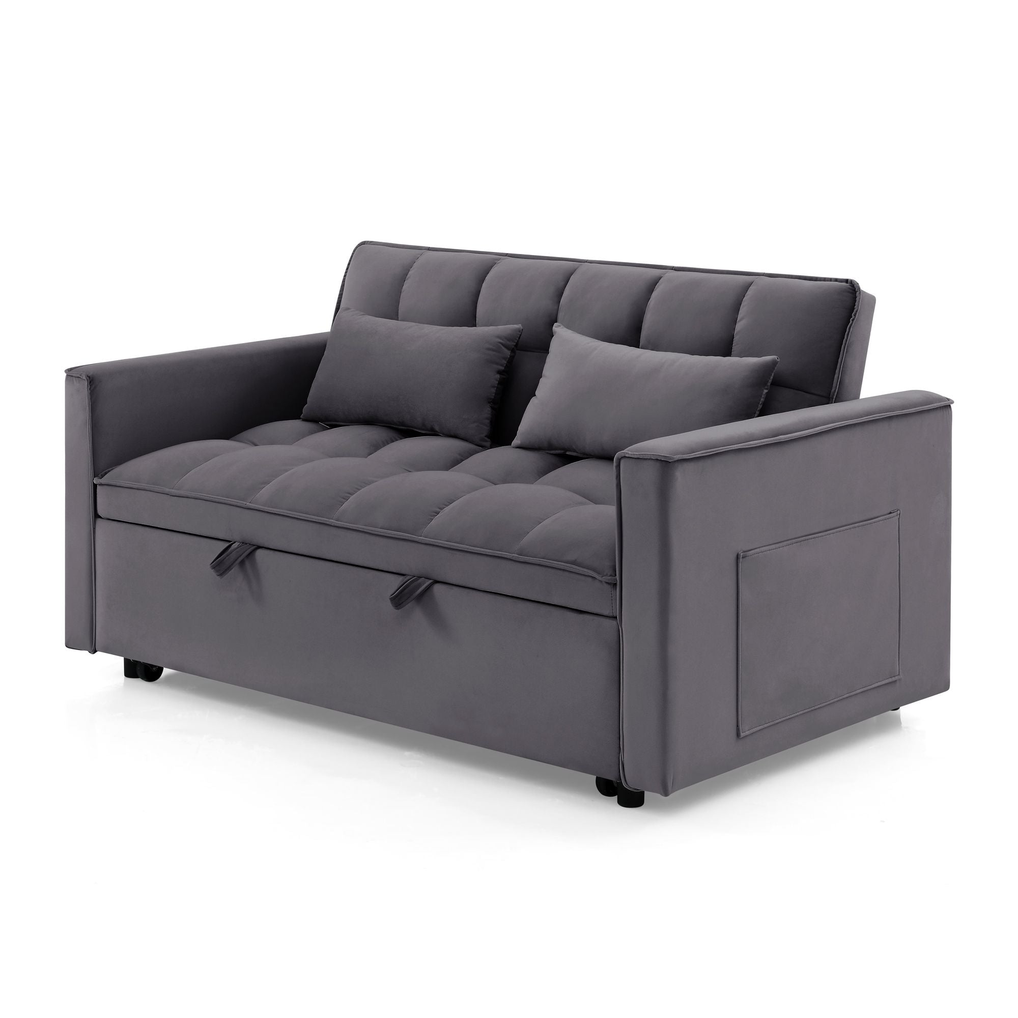 Fashionable Modern and Multi-functional Foldable Velvet Sofa Bed - Green