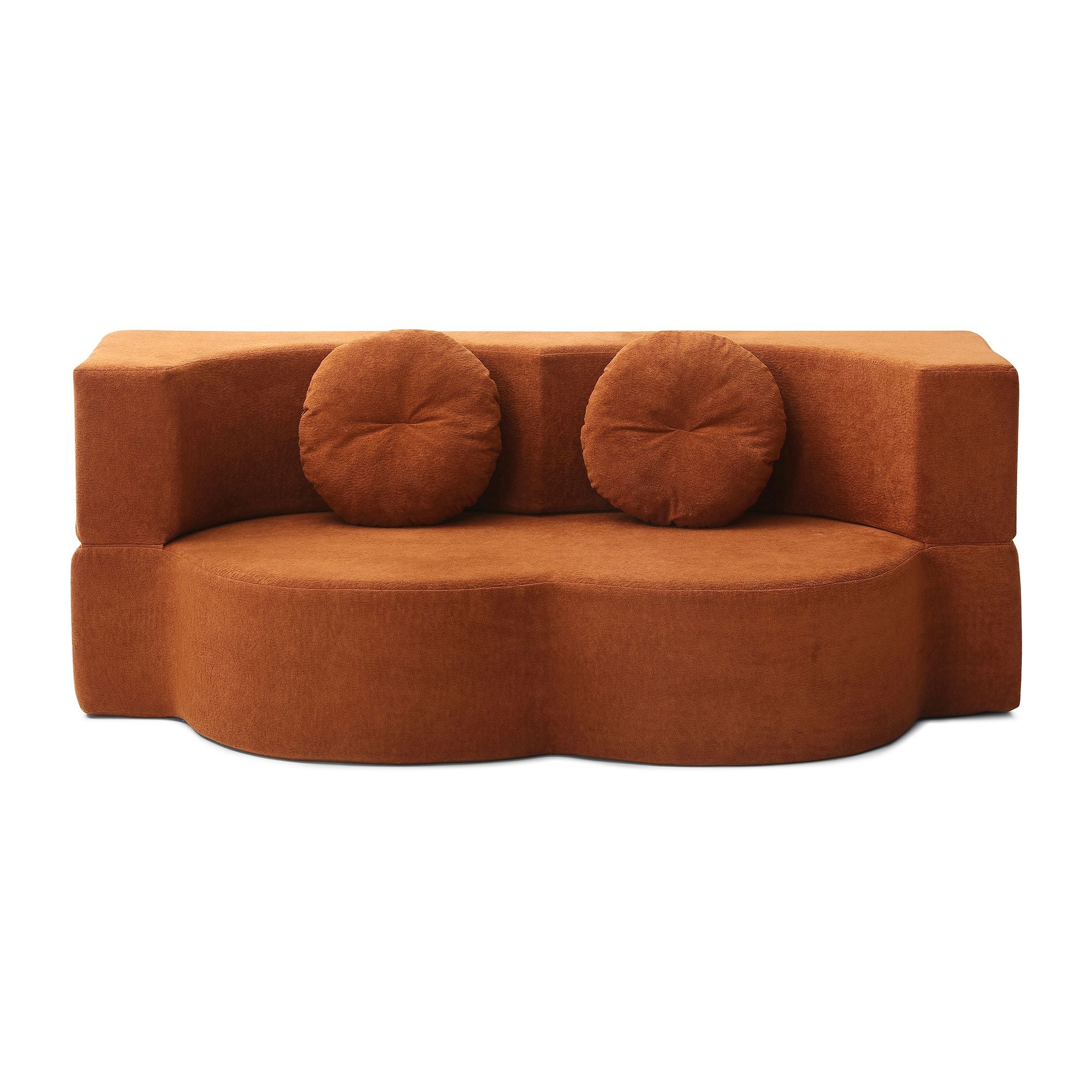 Convertible Folding Sofa Bed / Plush Corduroy Loveseat Couch - Grey